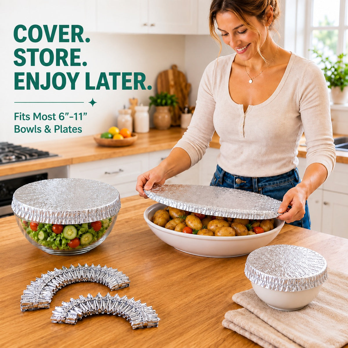 60 Pieces – Reusable Heat-Retaining Aluminium Food Covers