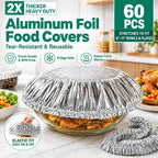 60 Pieces – Reusable Heat-Retaining Aluminium Food Covers